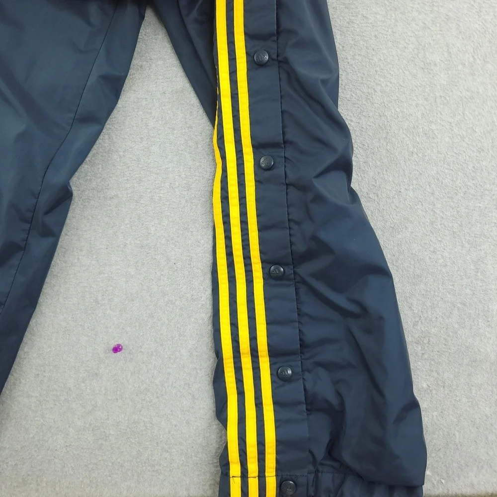 Adidas Tear Away Track Pants Mens XL 32x31 Blue Snap Side Stripe Lined Athletic